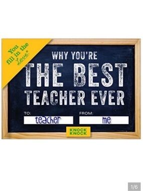 Knock Knock Chalkboard Teacher Coach Appreciation Book Personalized Lot of 4